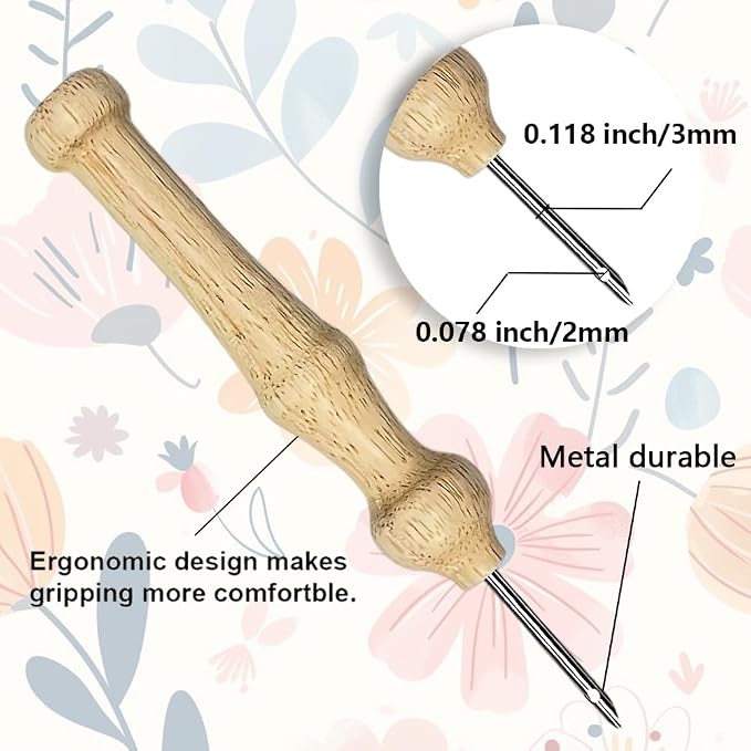 BEUNITONE 2PCS Bohemian Flower Punch Needle Kit - Image 3
