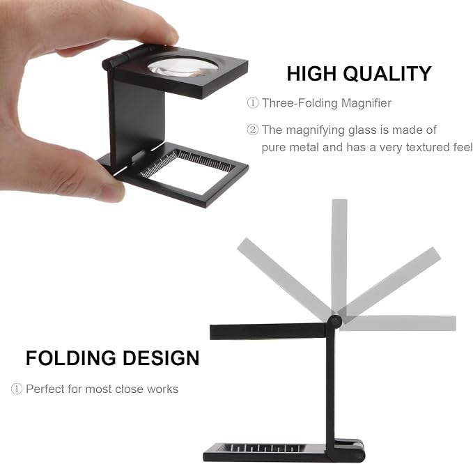 Rongon Jewelers Loupe 10X 28mm Pocket Magnifying Glass Lens 5Pcs Three-Folding - Image 3