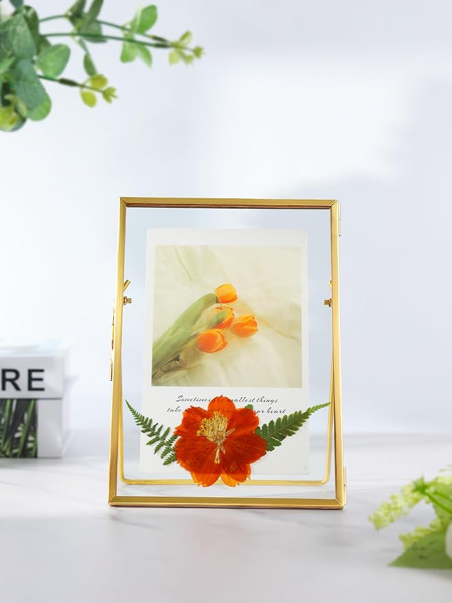 REDHUGO Glass Pressed Flower Frame Handmade, Floating Picture Frames - Image 3