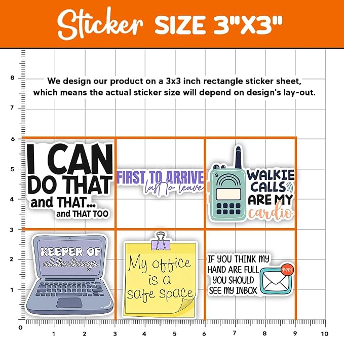 MAIANEY School Secretary Sticker Pack 12pcs – Funny Office Stickers - Image 4
