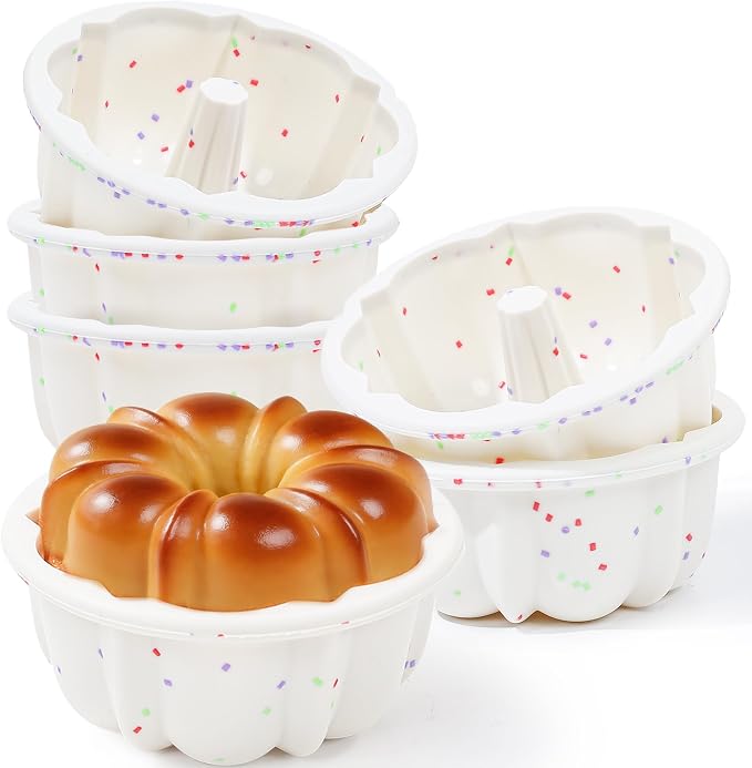 4 Inch Silicone Mini Fluted Tube Cake Pans by AOTASO
