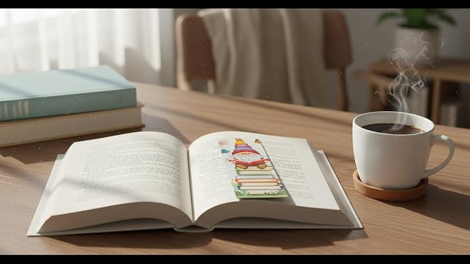 DYAIANGMU Gnome 6 Pcs Cross Stitch Bookmark Kit - Image 3