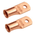 SELTERM 2pcs 2 AWG #10 Stud Copper Wire Lugs, Battery Lugs, Ring Terminals, Battery Cable Ends, 2 Gauge Ring Terminal Connectors, UL Heavy Duty Bare Copper Eyelets Battery Terminal Connectors