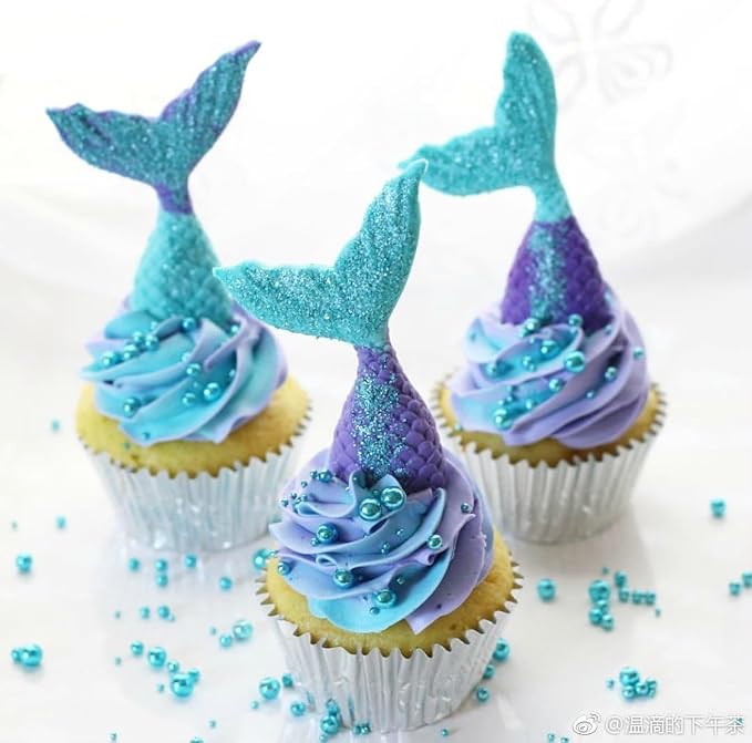 Mermaid Theme Cake Mold, Coral Silicone Mold Cupcake Toppers Mold - Image 9