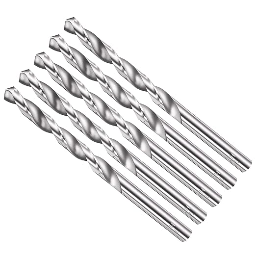 Drill Bit, 7mm Cutting Diameter, 4241 HSS 118° Cutting Angle Uncoated Bright Versatile Jobber Bits - (Applications: for Drilling Plastic Wood Soft Metal), 5-Pieces