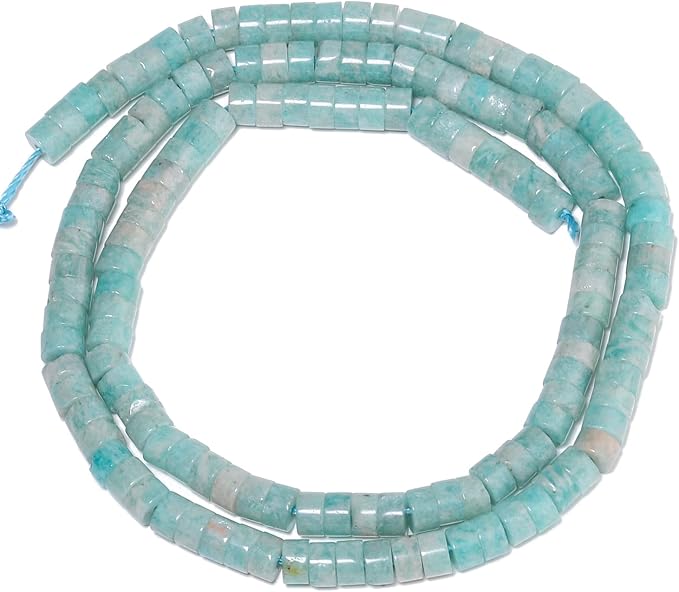 150Pcs 4×2mm Natural Amazonite Blue Spacer Stone Beads - Image 6