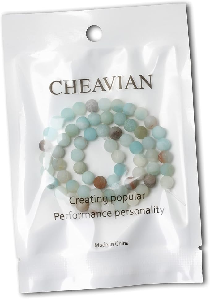 60PCS 6mm Natural Colorful Frosted Amazonite Gemstone Round Loose Beads Stone - Image 5
