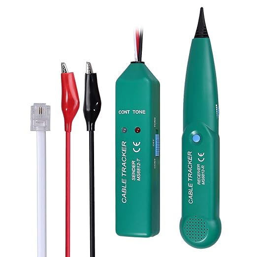 Proster Cable Tracker RJ11 RJ45 Wire Tracer Ethernet Tracker Telephone Tone Generator Line Toner Tester for Network Telephone Line Continuity Tester