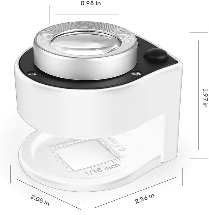 30X Loupe Magnifier with 6 Light, Desktop Portable Metal Magnifier Folding - Image 3