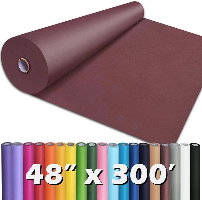 PerkHomy Wine Red Kraft Paper Roll 48" x 3 by PerkHomy