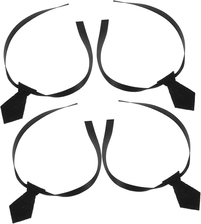 TOYANDONA 4pcs Miniature Neckties Soft Black Tiny Doll Ties by TOYANDONA
