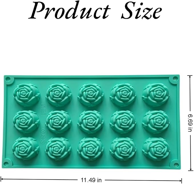 3 Pack Rose Silicone Mold Set, Reusable Flexible Flower Silicone Mold - Image 4