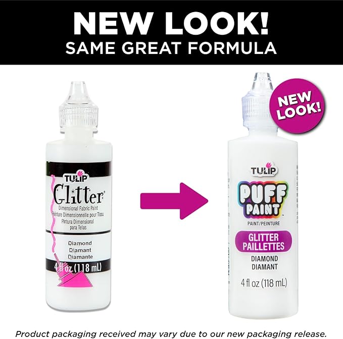 Tulip 16065 Dimensional Fabric Paint 4oz Glitter Diamond, 4 Fl Oz Packaging may - Image 6