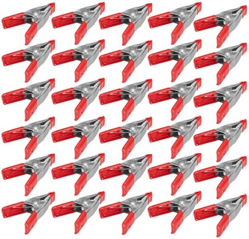 Wideskall® 2" inch Mini Metal Spring Clamps w/Red Rubber Tips Clips (Pack of 30)