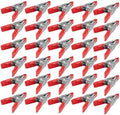 Wideskall® 2" inch Mini Metal Spring Clamps w/Red Rubber Tips Clips (Pack of 30)