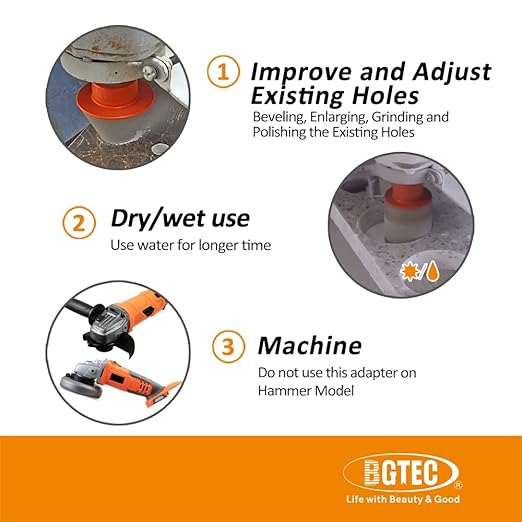 Diamond Core Drill Bits Set,BGTEC 8 Pieces Vacuum Brazed Hole Saw Kit for Porcelain Tile,Ceramic Granite Marble Stone Masonry Brick (25/35/45/50/65/75mm)