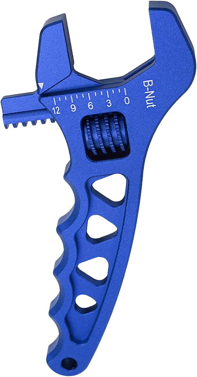 AN Hose Fitting Adjustable Wrench 3AN-12AN Lightweight Aluminum (Blue)