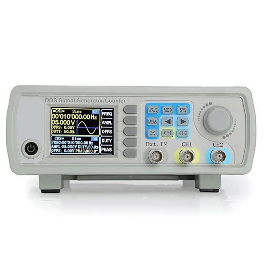 Koolertron Upgraded 60MHz DDS Signal Generator Counter,High Precision Dual-Channel Arbitrary Waveform Function Generator Frequency Meter 200MSa/s (60MHz)