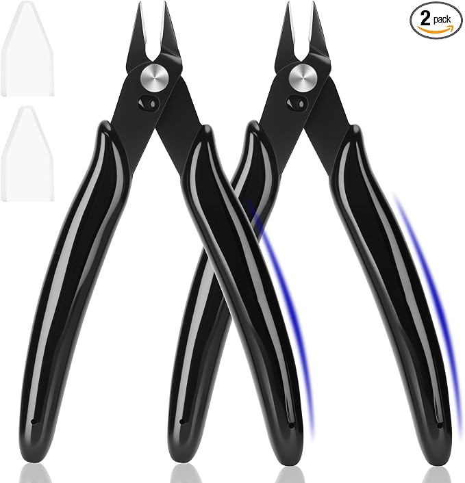 5 Inch Flush Cutters, 2 Pack Micro Wire Cutters, Sharp Zip Tie Cutter, by Unknown