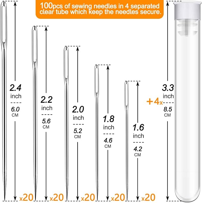 100 Pack Premium Large Eye Needles - Image 2