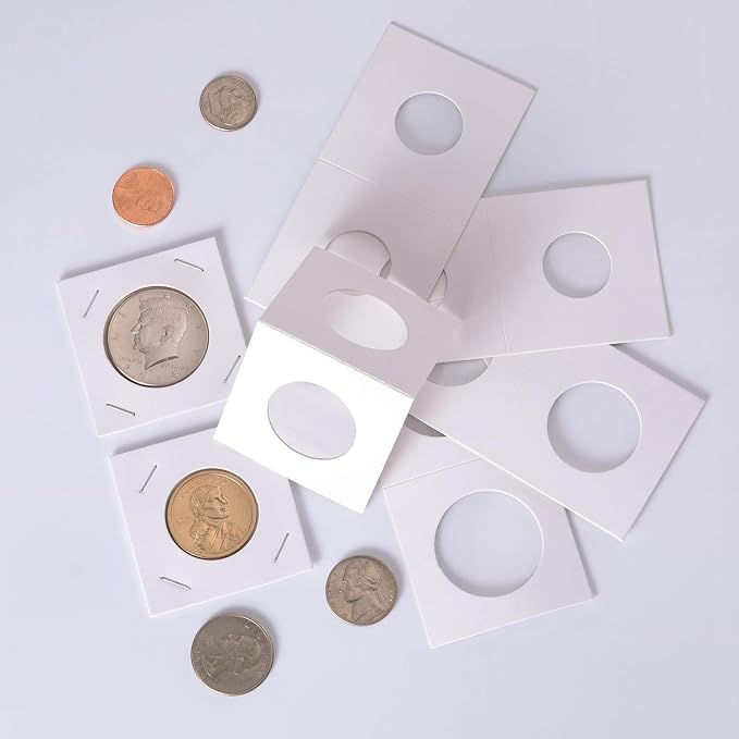 300 Pieces Cardboard Coin Holder Flip Mega Assortment, 2 by 2 Inch - Image 5
