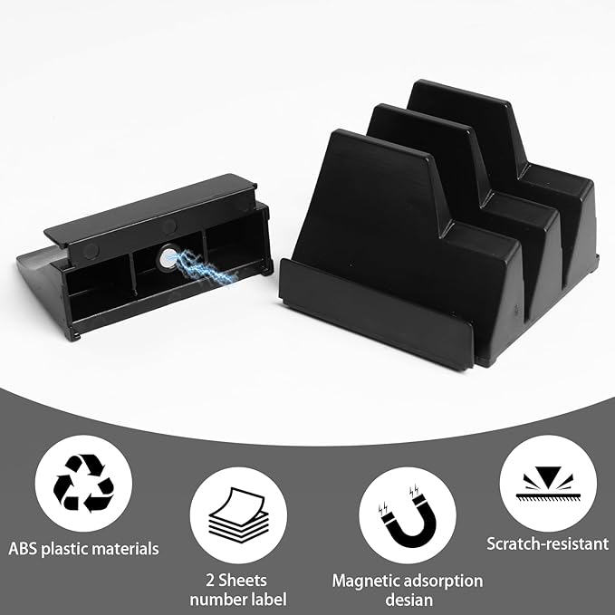 50 pcs Magnetic Modular Wrench Organizers for Tool Drawers, Black Tool Organizers- Wrench Rack with Metric & SAE Labels, Customizable Magnet Tool Storage Holder Festival for Mechanics