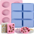 Sakolla 2 Pack 6 Cavity Silicone Soap Molds Rectangle Oval Silicone Molds Loaf by Sakolla