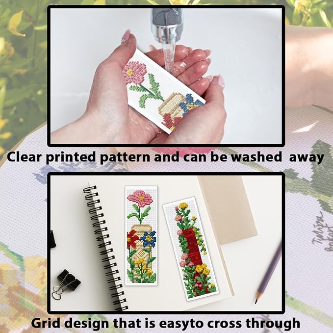ACRNIGHEET 6PCS Cross Stitch Bookmark Kit - Image 3