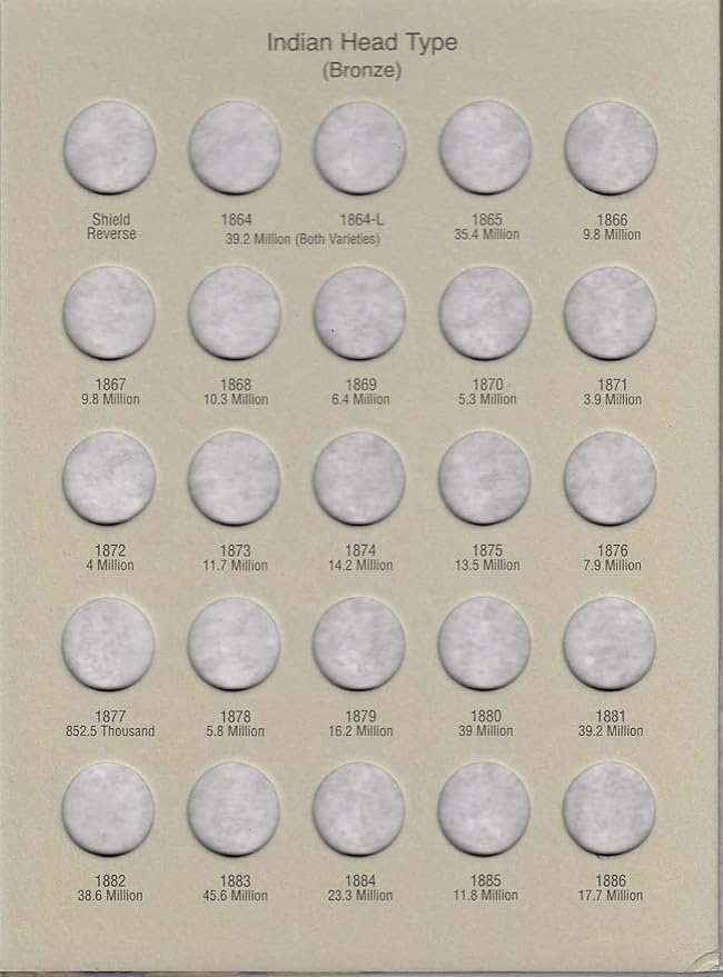 H.E. Harris & Co US Flying Eagle and Indian Cent Coin Folder 1857 – 1909 #2671 - Image 3