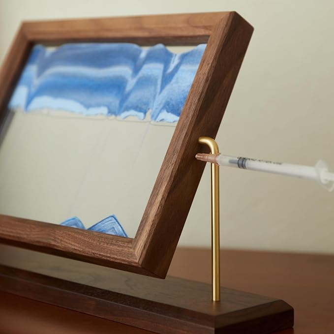 Solid Wood Oasis Mini Art Liquid Motion 360-Degree Rotation, Made of Black - Image 7