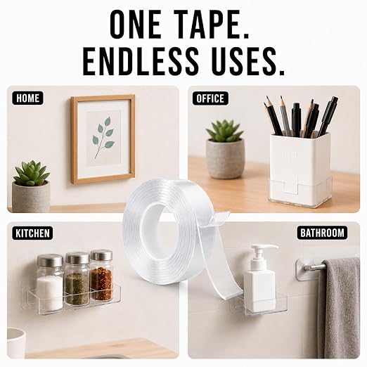 Nano Tape Double Sided Heavy Duty 1''×10Ft Removable Washable No Residue | - Image 7