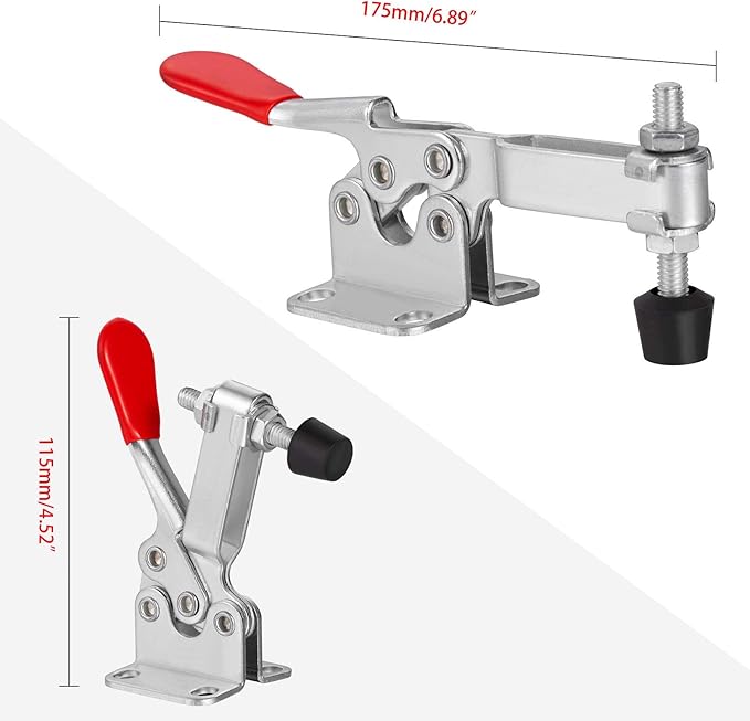Accessbuy Toggle Clamp 225D 500Lbs Holding Capacity Heavy Duty Large Hold Down Clamp Quick-Release Horizontal Clamp（2Pack)