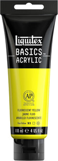 Liquitex BASICS Acrylic Paint, 118ml Tube, Fluorescent Yellow by Liquitex