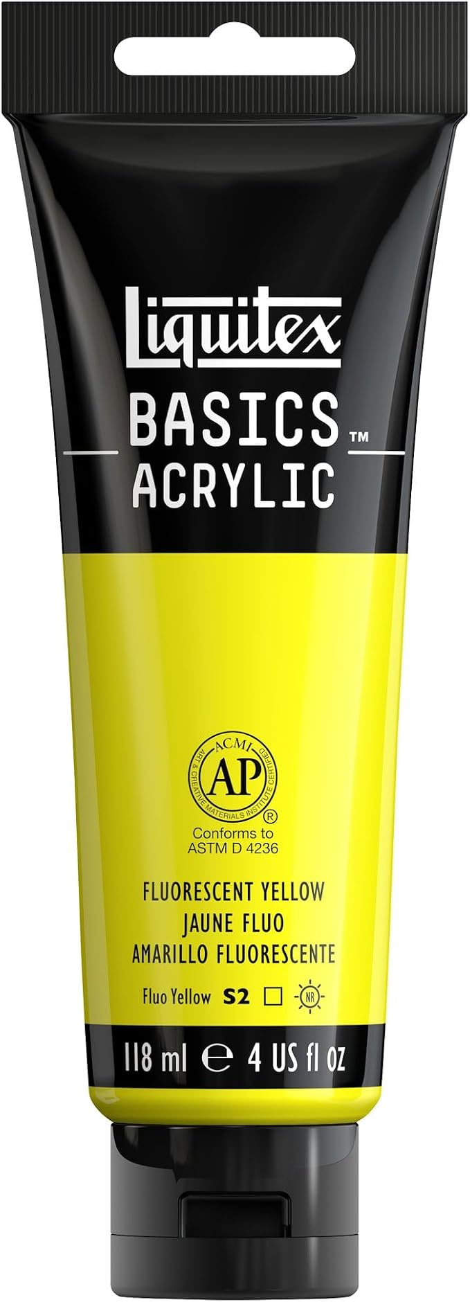 Liquitex BASICS Acrylic Paint, 118ml Tube, Fluorescent Yellow by Liquitex