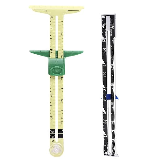 Sewing Gauge Measuring Tool Set 5-in-1 T-Shaped Sliding Gauge Ruler, Acrylic by LINXIAO