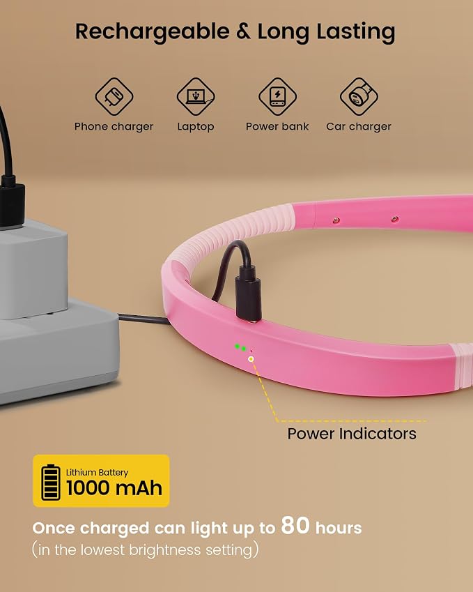 Glocusent Upgraded LED Neck Reading Light, Book Light - Image 5