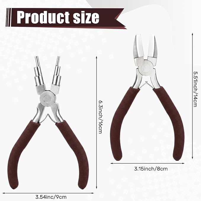 Mudder 2 Pieces Jewelry Making Tool Bail Making Pliers 6 in 1 Jewelry Wire - Image 2