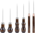 6 PCS Awl Tool Set, Leather Punch Stitching Marking Awl Tool, Gourd Shape Handle Punch Tool for Leather Sewing, Marking, Crafts Wood, Shoe Repair