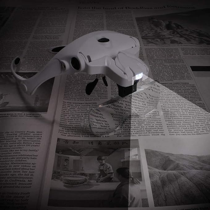 Hands Free Headband Magnifying Glass, USB Charging Head Magnifier - Image 2