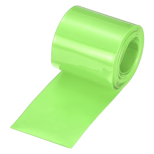 MECCANIXITY Battery Wrap PVC Heat Shrink Tubing 26mm Dia 43mm Flat 10 Feet(3meters) Light Green Good Insulation for Battery Pack