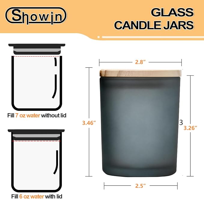 SHOWIN Thick Candle Jars for Making Candles 16 Pcs, 7 OZ Empty Jars - Image 4