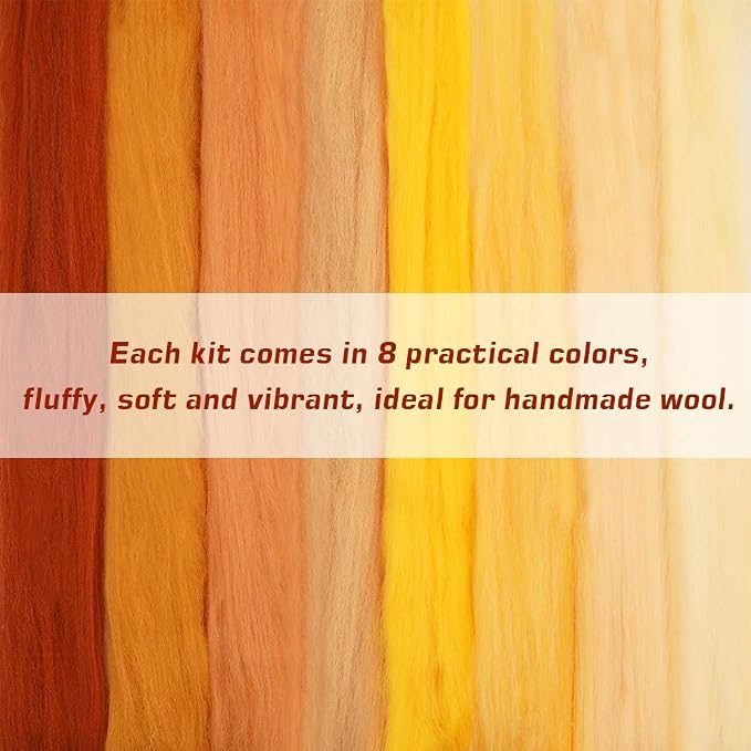 Wonvoc 2.82 oz Needle Felting Wool, 80 g Nature Wool Roving Yarn, Hand Spinning - Image 5