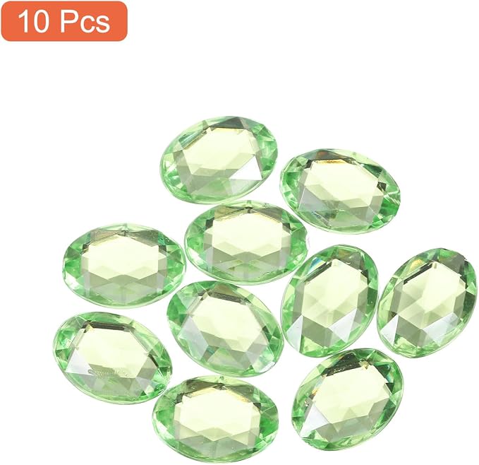MECCANIXITY 10Pcs Acrylic Oval Gems 30x40 mm Flat Back Artificial Rhinestones - Image 3