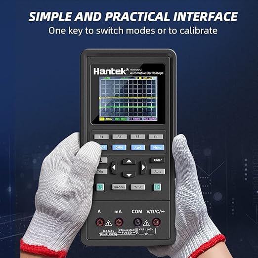 Hantek 2C72 Handheld Oscilloscope 70MHz Multimeter 2CH+DMM 2 in 1 Multifunction Tester