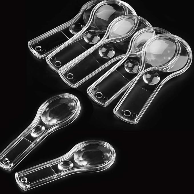 24 Pack Plastic Magnifier, Mini Magnifying Glass 5X and 15X Handheld Reading - Image 4