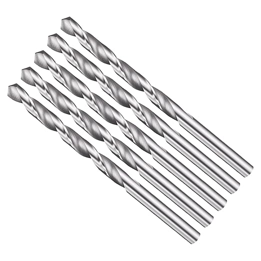 Drill Bit, 5.5mm Cutting Diameter, 4241 HSS 118° Cutting Angle Uncoated Bright Versatile Jobber Bits - (Applications: for Drilling Plastic Wood Soft Metal), 5-Pieces