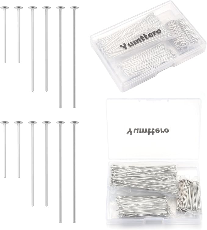 400 PCS 30mm 50mm 70mm Mixed Length Head Pins by Yumttero