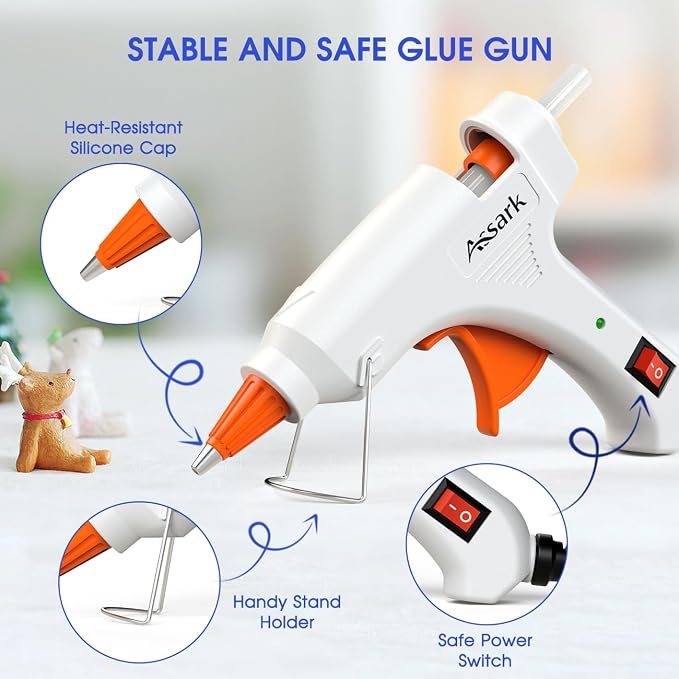 30W Mini Hot Glue Gun Kit with 30 Glue Sticks, Fast Preheating Hot Melt - Image 4
