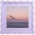 8x8 Picture Frame with Mat for 6x6, Wavy Edge Wooden Real Glass Photo Frame for by THKRLOF