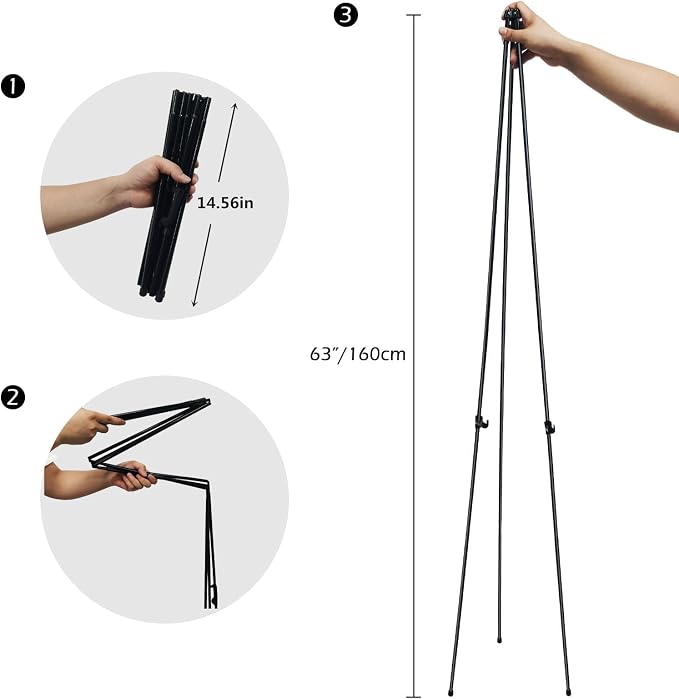 RRFTOK 2 Pack 63 in Sign Easel Stands, Instant-Fold Tripods - Image 7